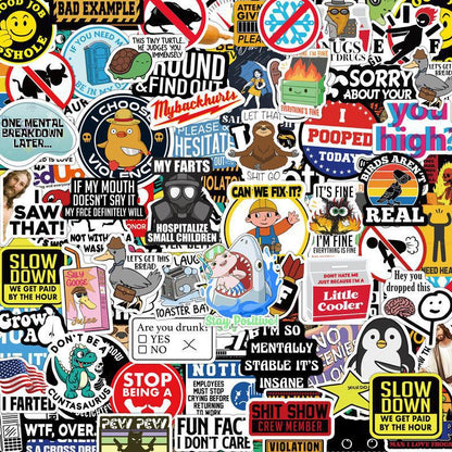 Set of 150 Pcs Funny Saying Stickers