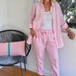 🧥+👖The choice of luxury! Women's cotton and linen long-sleeved top trouser set🎉