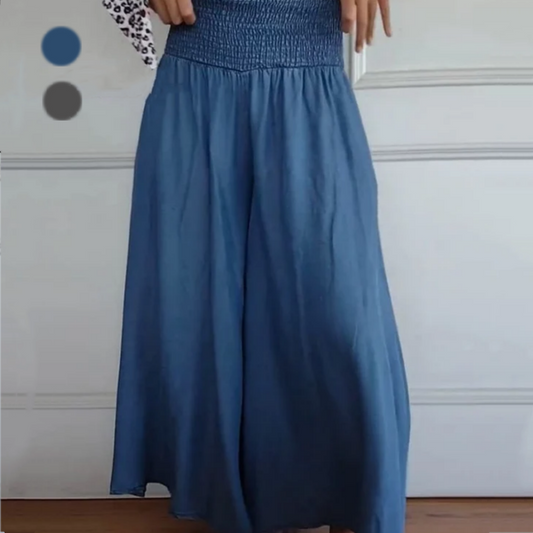 🔥Heißer Verkauf 🔥 Trendy Damenjeans mit hoher Taille und weitem Bein und Taschen