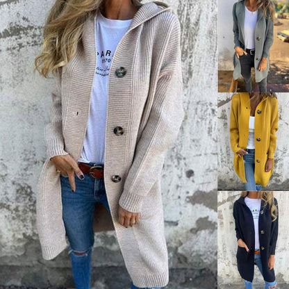 🎉Hot Sale🎉Button-down cardigan with hood for women