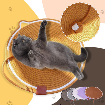 Cotton Rope Cat Scratching Mat with Ball Toy