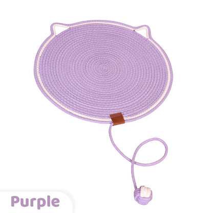Cotton Rope Cat Scratching Mat with Ball Toy