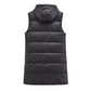 Warm PU Leather Long Hooded Vest