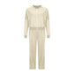 Women's Long Sleeve Zip Coat Drawstring Sweatpants 2-Piece Sets