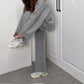 Women’s Casual Oversized Knitted Sweater and Wide-Leg Pants Set