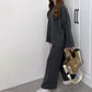 Women’s Casual Oversized Knitted Sweater and Wide-Leg Pants Set
