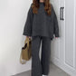 Women’s Casual Oversized Knitted Sweater and Wide-Leg Pants Set
