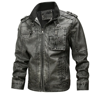 🎅Christmas Specials 50% OFF🎁Men's PU Leather Warm Jacket with Pockets