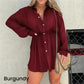 🎅Christmas Specials 50% OFF🎁🎄Women's Solid Color Long Sleeve Shirt Suit