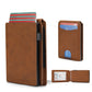 ✨Wallet for Men - with Pop Up Aluminum Case Money Clip Slim Leather Slots Credit Card Holder RFID Blocking Bifold Minimalist Wallet