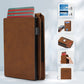 ✨Wallet for Men - with Pop Up Aluminum Case Money Clip Slim Leather Slots Credit Card Holder RFID Blocking Bifold Minimalist Wallet