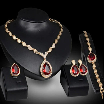 Elegant Faux Gemstone Necklace Set