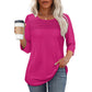 Women’s Pleated Detail 3/4 Sleeve Casual T-Shirt