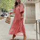 🎊Big price reduction🎊2025 Popular Women's Elegant Puff Sleeve Floral Boho Maxi Dress