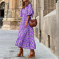 🎊Big price reduction🎊2025 Popular Women's Elegant Puff Sleeve Floral Boho Maxi Dress