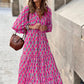 🎊Big price reduction🎊2025 Popular Women's Elegant Puff Sleeve Floral Boho Maxi Dress