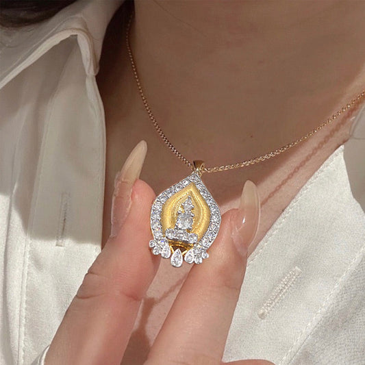 📿✨Retro Style Gold Tower Rhinestone Pendant