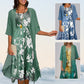 Elegant Floral Chiffon Dress 2-Piece Set