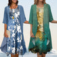 Elegant Floral Chiffon Dress 2-Piece Set