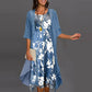 Elegant Floral Chiffon Dress 2-Piece Set