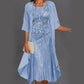 Elegant Floral Chiffon Dress 2-Piece Set