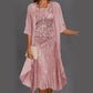 Elegant Floral Chiffon Dress 2-Piece Set