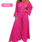 💖Limited Sale 50% OFF💖Women's 2-Piece Set: Lace Top + Wide-Leg Trousers