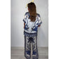 Women's Casual V-Neck Short Sleeve Top Wide Leg Pants Set