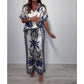 Women's Casual V-Neck Short Sleeve Top Wide Leg Pants Set