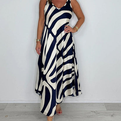 💖LAST DAY SALE 50% OFF💖V-Neck Printed Sleeveless Maxi Dress