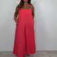 Women's Comfortable and Elegant Solid Color Backless Jumpsuit