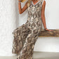 🦋🦋Vintage Printed V-neck Sleeveless Jumpsuit